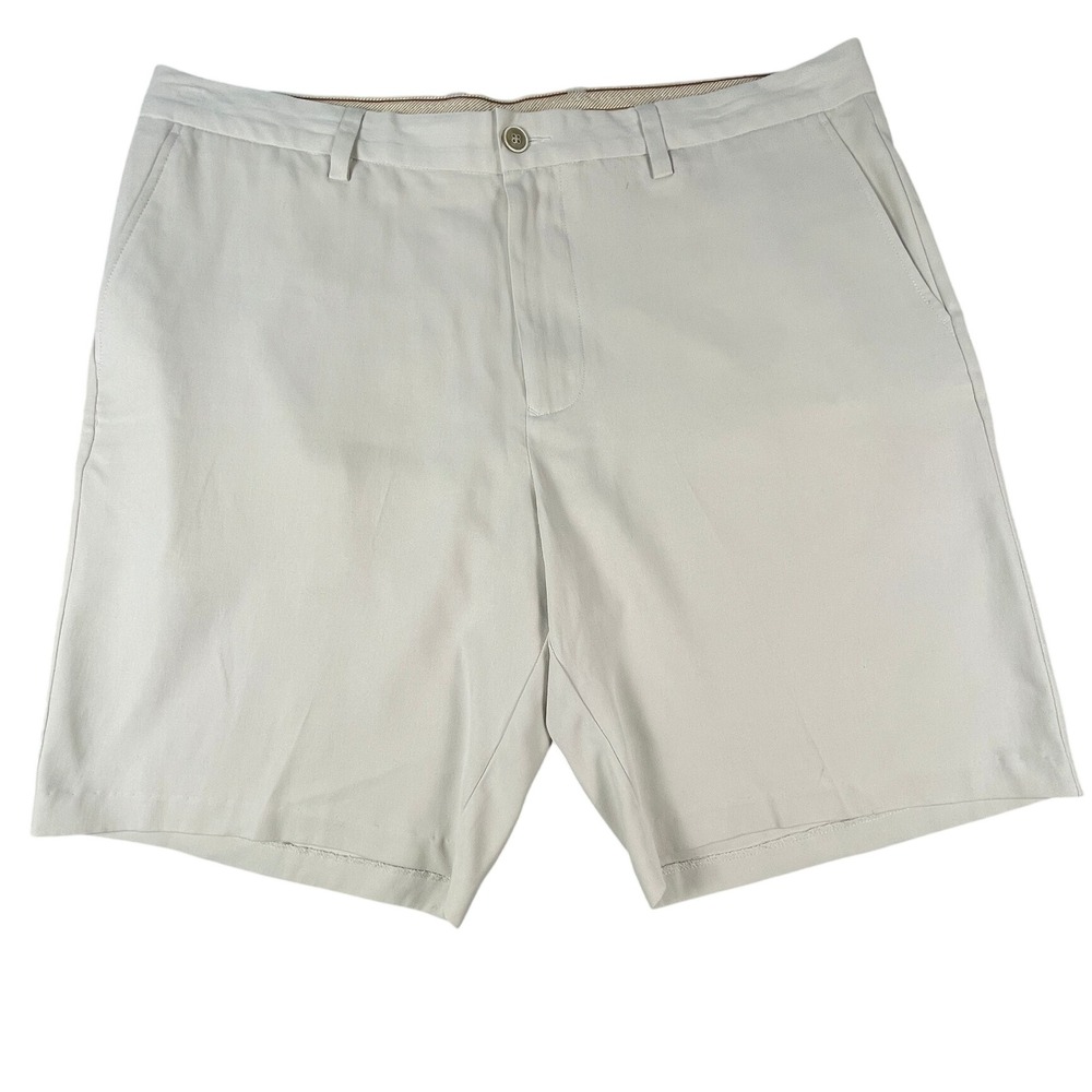 Tommy Bahama Shorts Mens 40 Cream 100% Silk Flat Front Casual Summer Beach